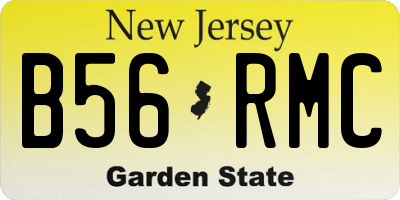 NJ license plate B56RMC