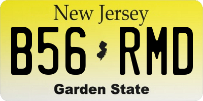 NJ license plate B56RMD