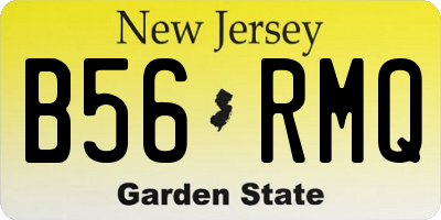NJ license plate B56RMQ