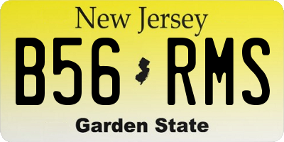 NJ license plate B56RMS