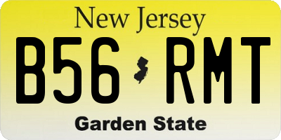 NJ license plate B56RMT
