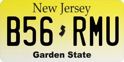 NJ license plate B56RMU