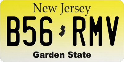 NJ license plate B56RMV