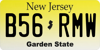 NJ license plate B56RMW