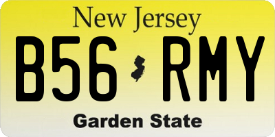 NJ license plate B56RMY