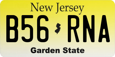 NJ license plate B56RNA