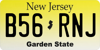NJ license plate B56RNJ