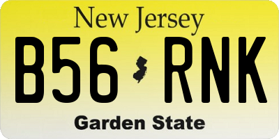 NJ license plate B56RNK