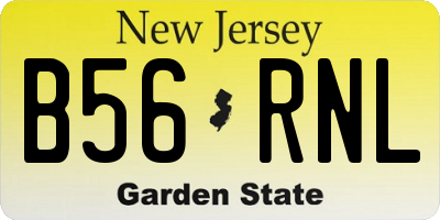 NJ license plate B56RNL