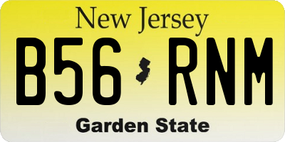NJ license plate B56RNM