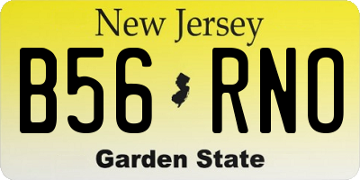 NJ license plate B56RNO