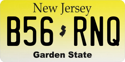 NJ license plate B56RNQ