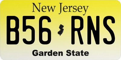 NJ license plate B56RNS