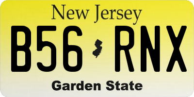 NJ license plate B56RNX
