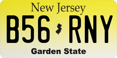 NJ license plate B56RNY