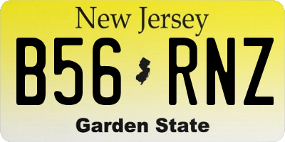 NJ license plate B56RNZ