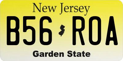 NJ license plate B56ROA
