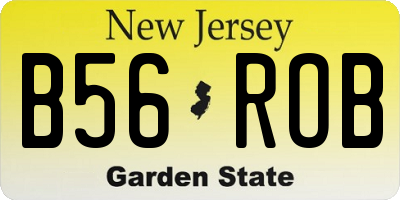 NJ license plate B56ROB