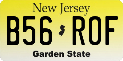 NJ license plate B56ROF