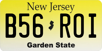 NJ license plate B56ROI