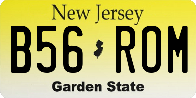 NJ license plate B56ROM