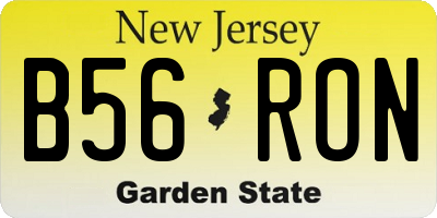 NJ license plate B56RON