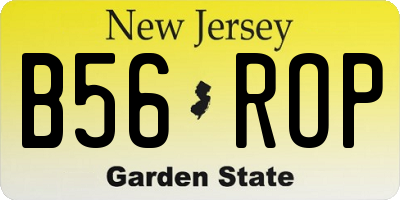 NJ license plate B56ROP