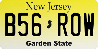 NJ license plate B56ROW