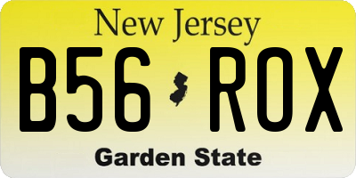 NJ license plate B56ROX