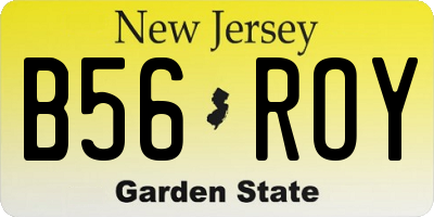 NJ license plate B56ROY