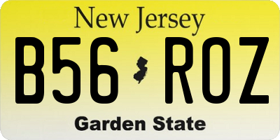 NJ license plate B56ROZ