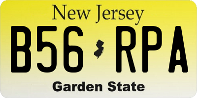 NJ license plate B56RPA