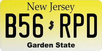 NJ license plate B56RPD