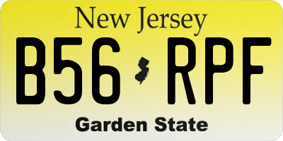 NJ license plate B56RPF