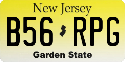 NJ license plate B56RPG