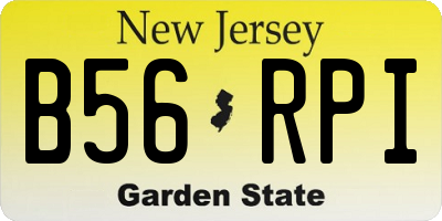NJ license plate B56RPI