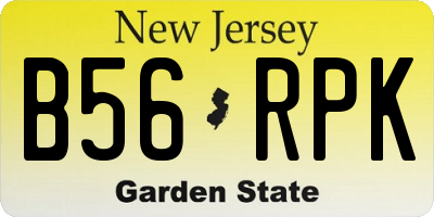 NJ license plate B56RPK