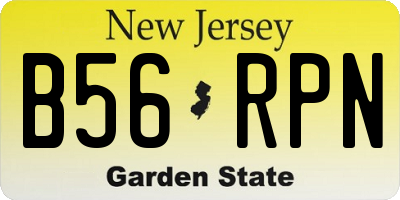 NJ license plate B56RPN