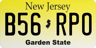NJ license plate B56RPO