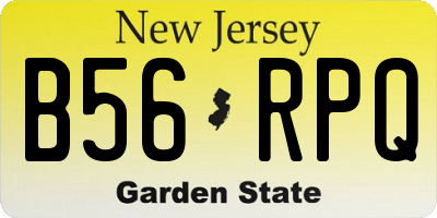 NJ license plate B56RPQ