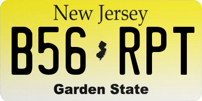 NJ license plate B56RPT