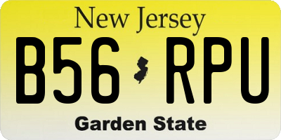 NJ license plate B56RPU