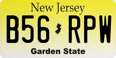 NJ license plate B56RPW
