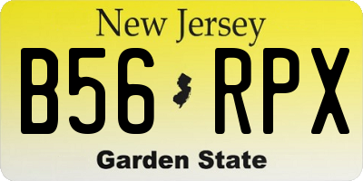 NJ license plate B56RPX