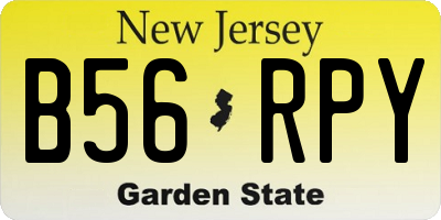 NJ license plate B56RPY