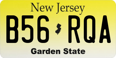 NJ license plate B56RQA
