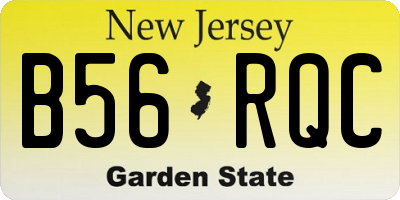 NJ license plate B56RQC