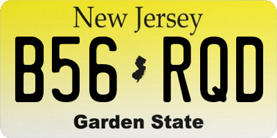 NJ license plate B56RQD
