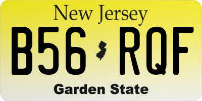 NJ license plate B56RQF