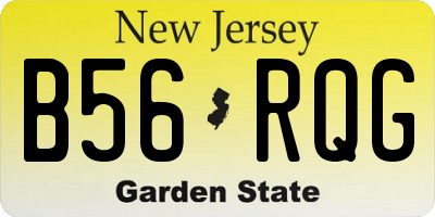 NJ license plate B56RQG
